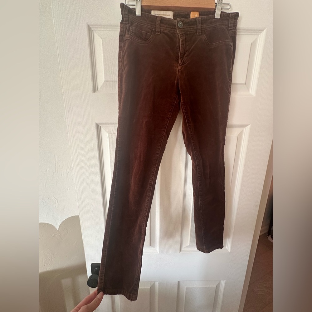 Pilcro & the Letterpress Brown Serif Skinny Corduroy Pants, Size: 28 - Picture 6 of 9
